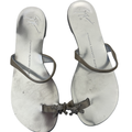 Giuseppe Zanotti Silver Skull Flat Sandals – Size 6
