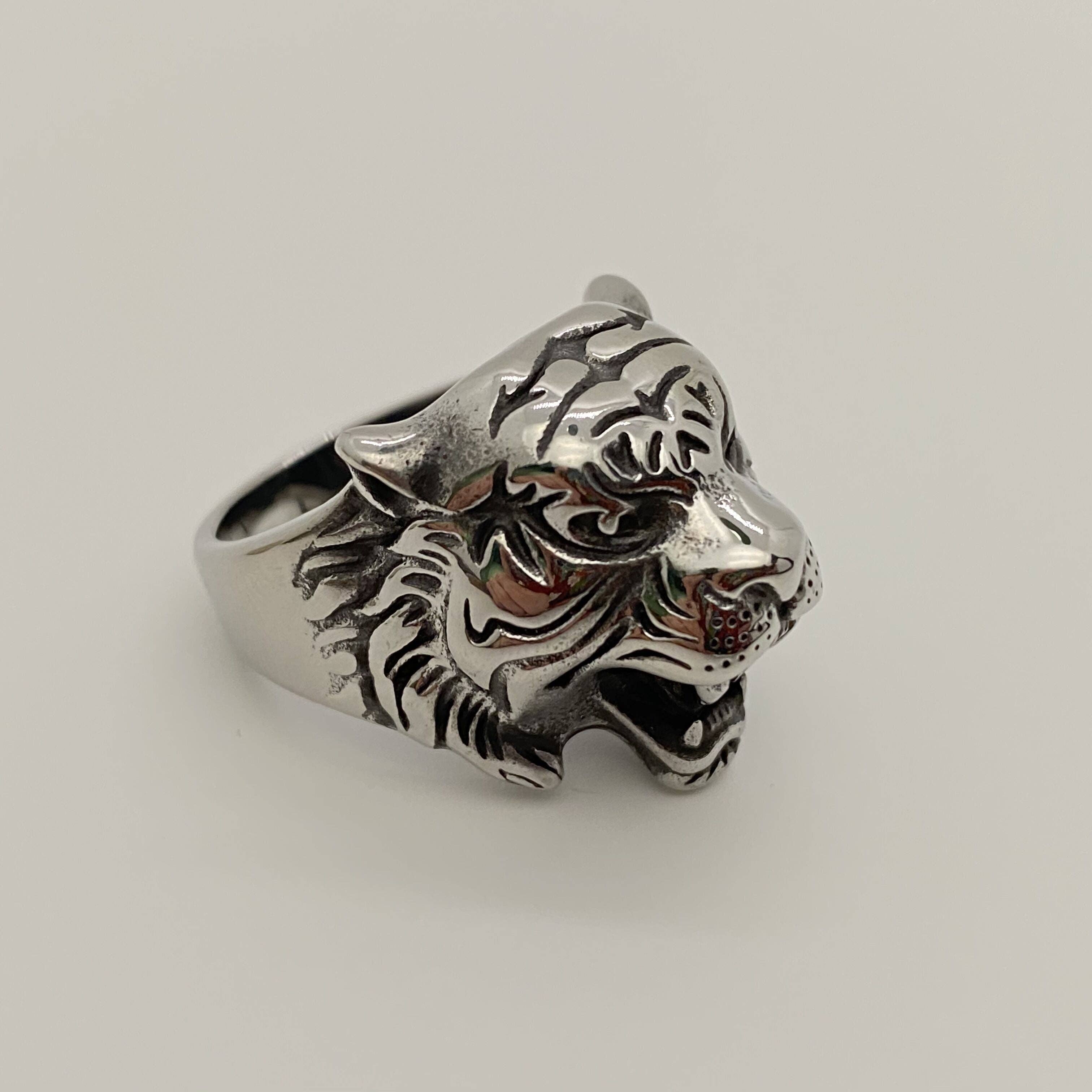 Tiger Head Stainless Steel Ring