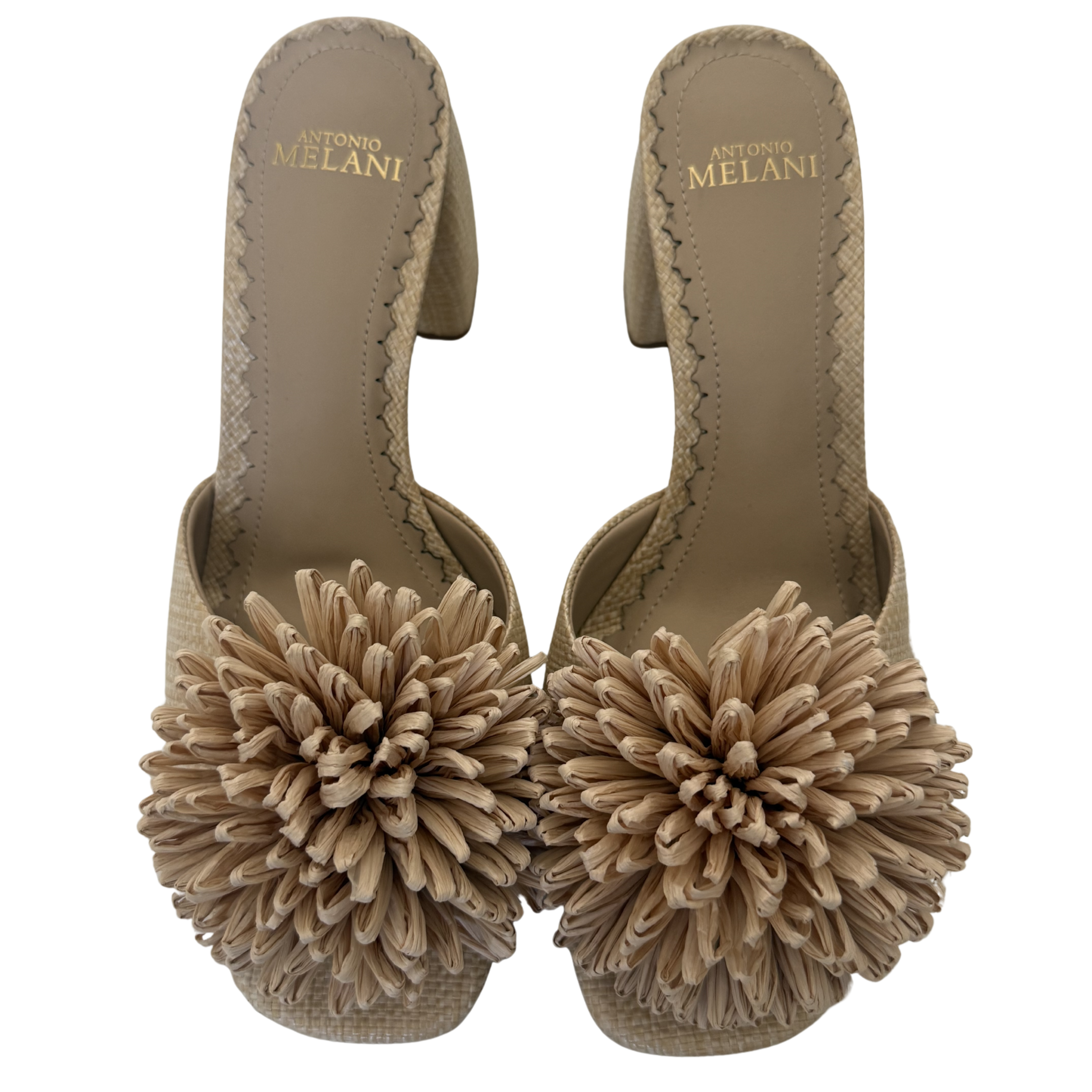 Antonio Melani Nude Floral Slide Block Heels – Size 8.5
