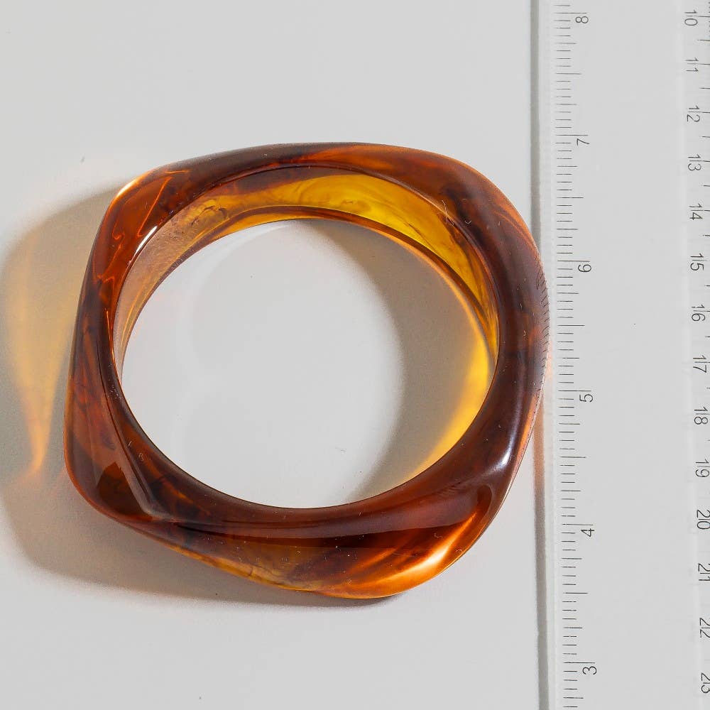 Large Marble Resin Bangle Bracelet