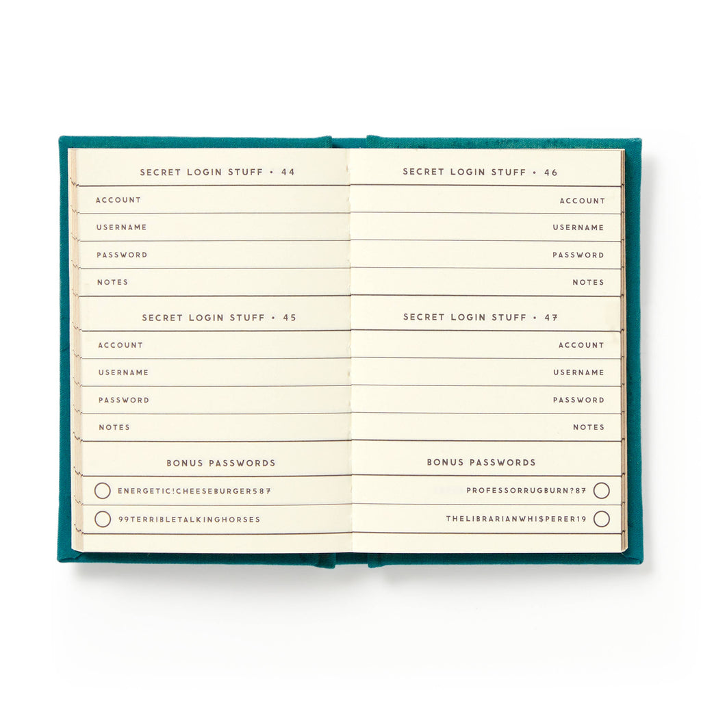 "Definitely Not My Passwords" Tiny Password Diary by Brass Monkey