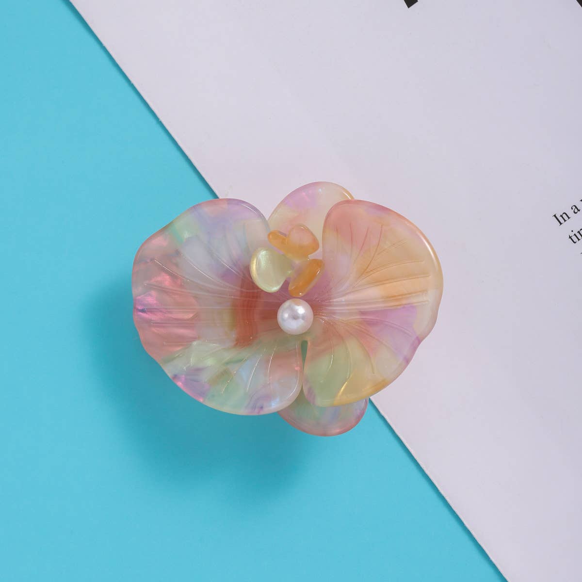 Mini Pastel Orchid Flower Hair Clip
