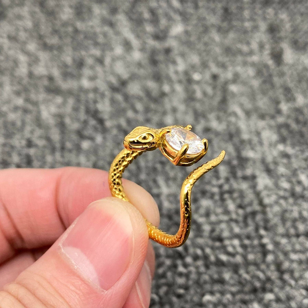 Snake Coiled 18K Gold-Plated Stainless Steel Ring