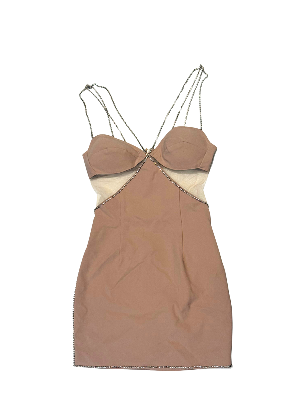 Heiress Beverly Hills Nude Sequin Cutout Dress – Size XS