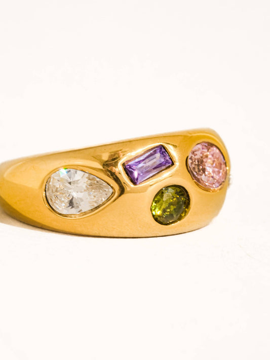 Orlume 18K Gold Non-Tarnish Colorful Dome Ring