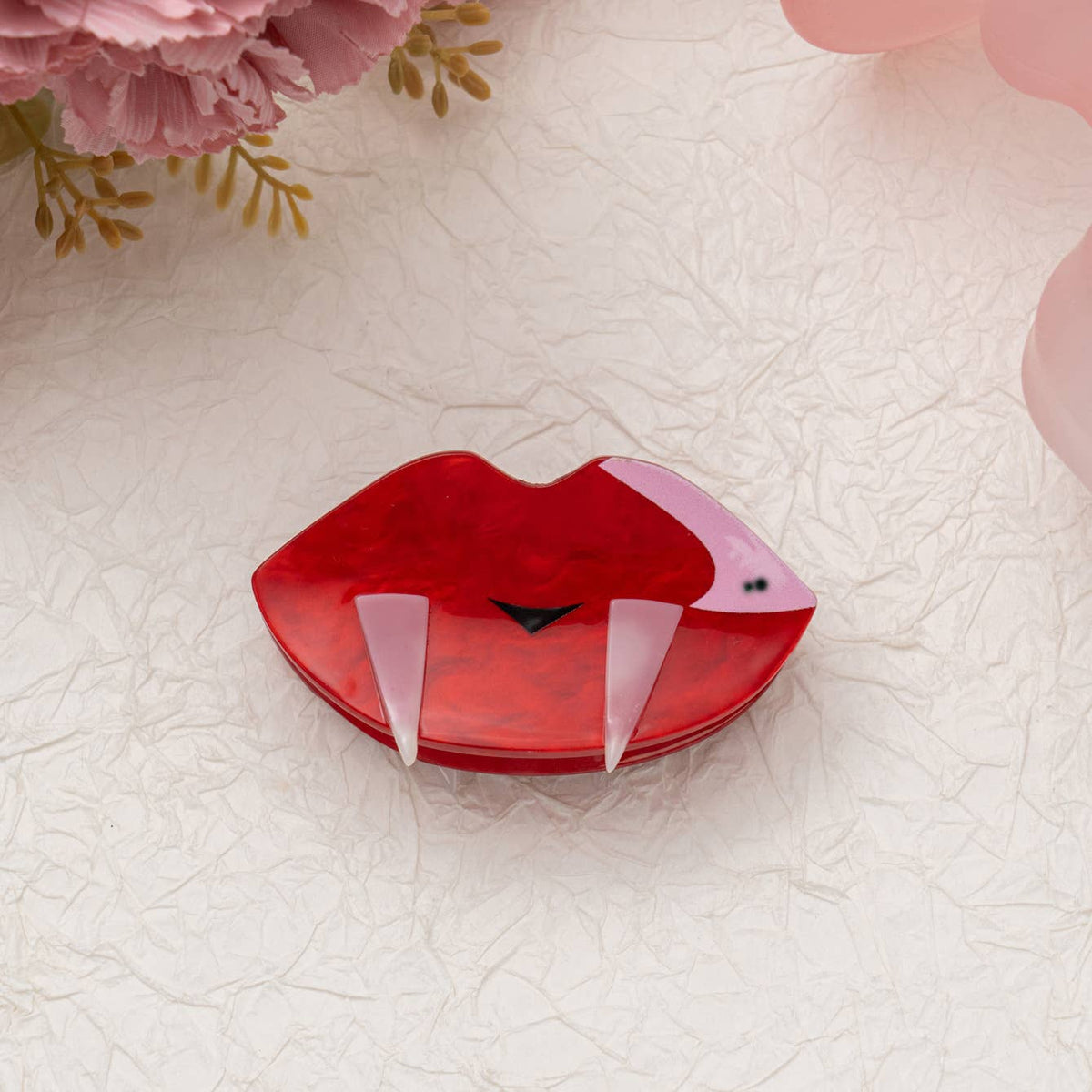 "Fangs" Vampire Lips Hair Claw Clip