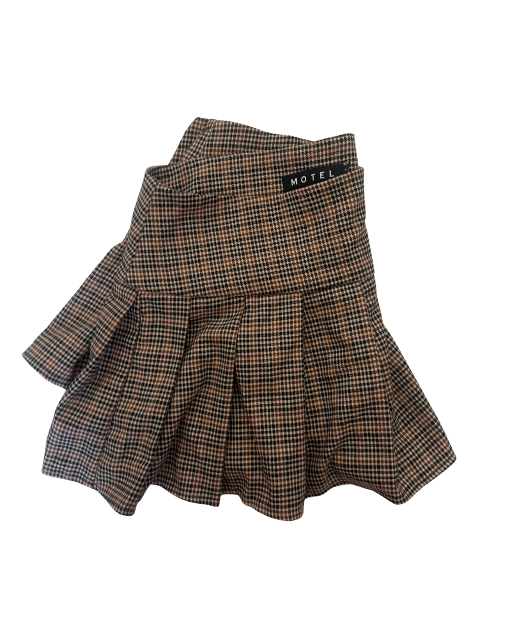 Motel Brown and Black Plaid Mini Skirt – Size Small