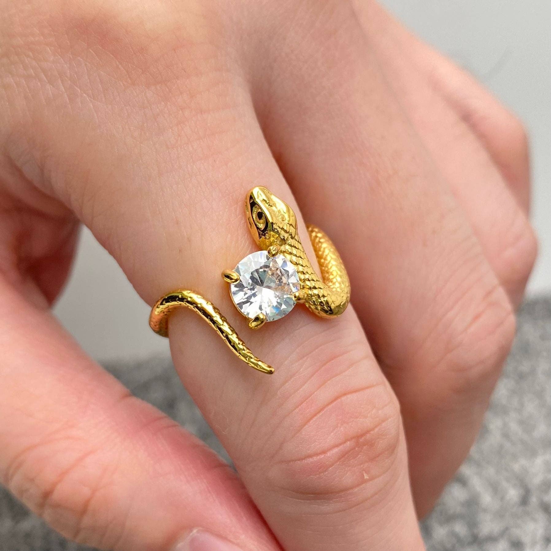 Snake Coiled 18K Gold-Plated Stainless Steel Ring