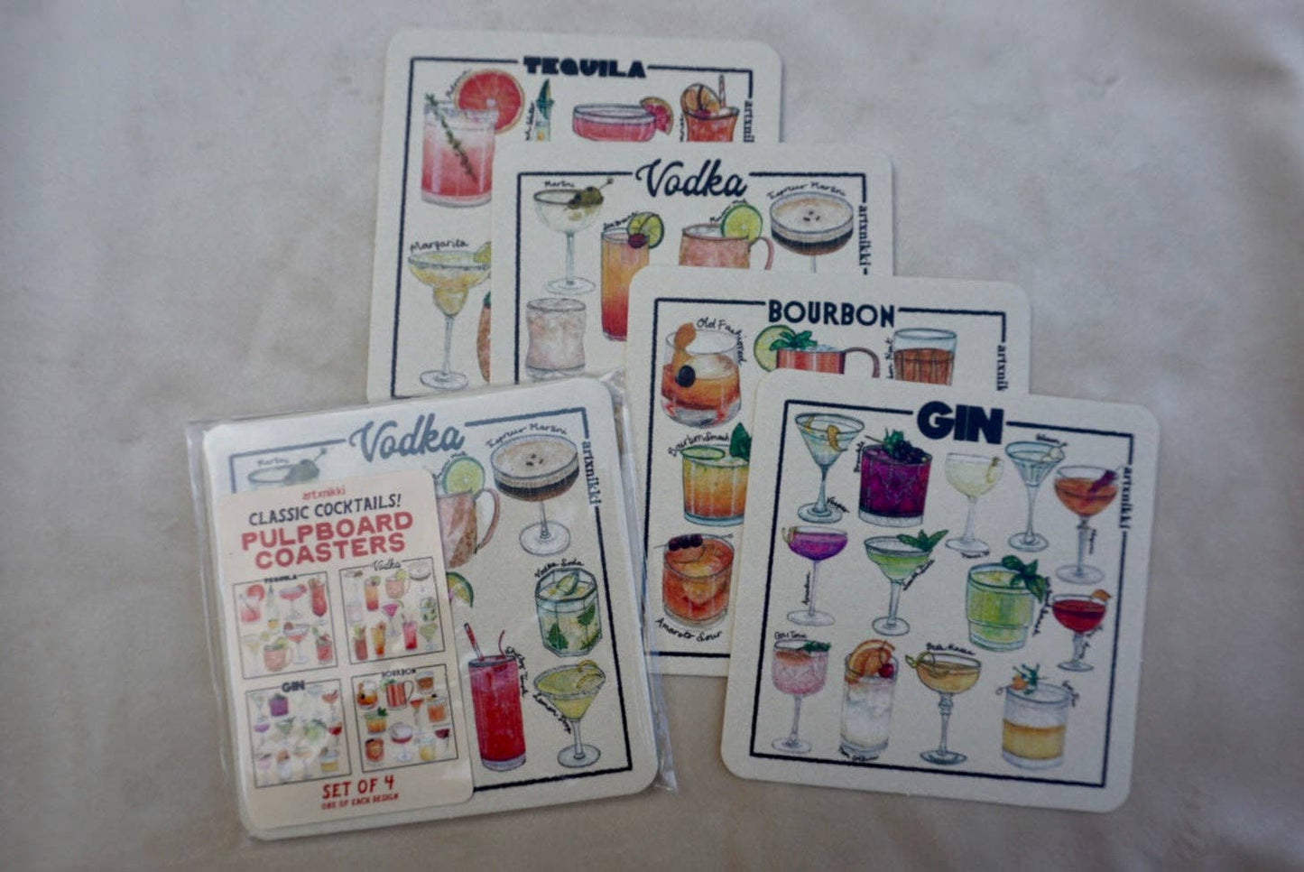 Classic Cocktail Variety Coaster (Set of 4)