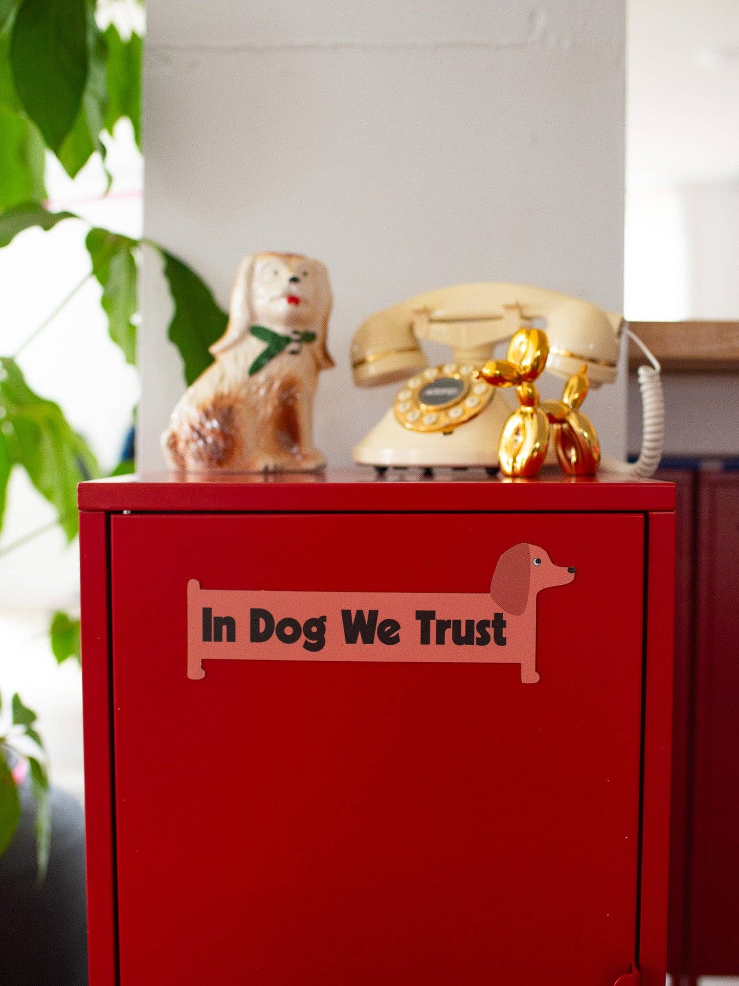 "In Dog We Trust" Wiener Dog Car Magnet