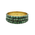 Teal Buffalo Bone Mosaic Bangle Set