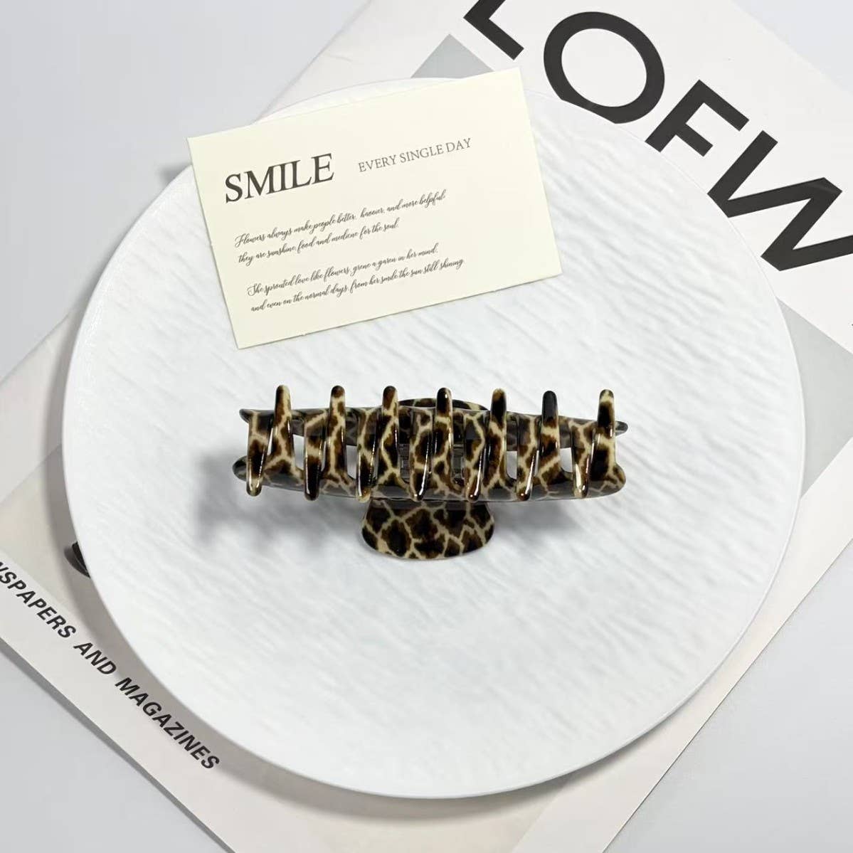 Leopard Print Acrylic Hair Claw Clip