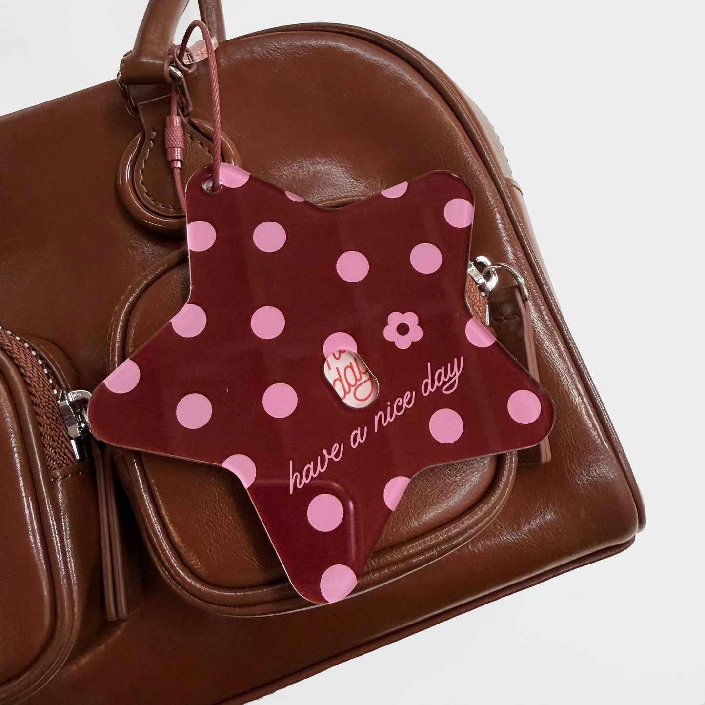 Polka Dot Star Photo Frame Keychain