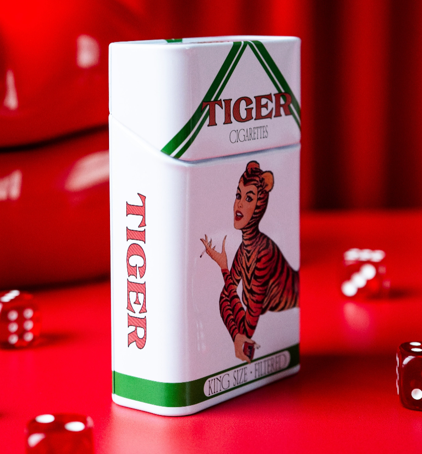 Vintage Inspired Tiger Tin Accessory Case
