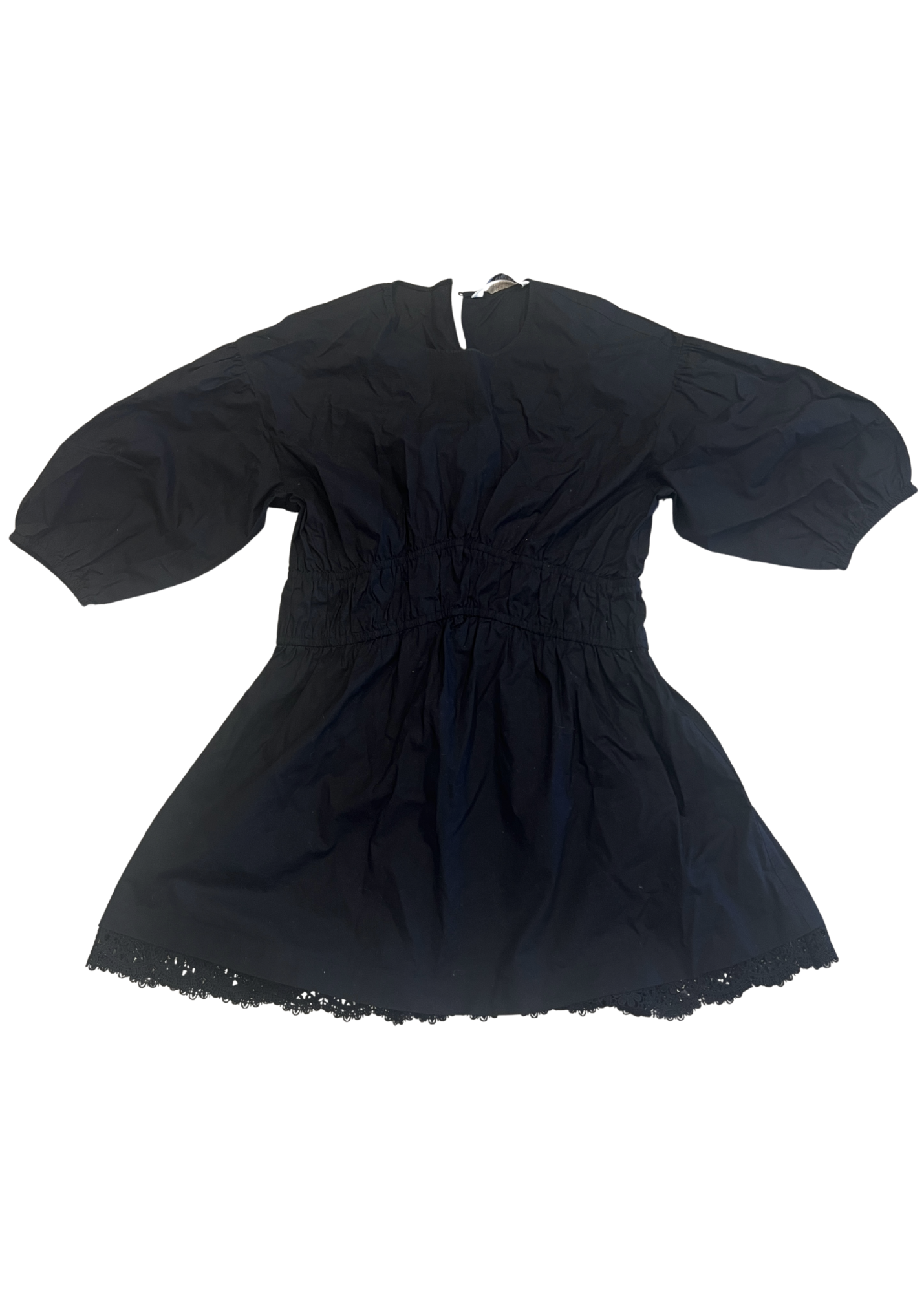 Zara Black Poof-sleeve Mini Dress