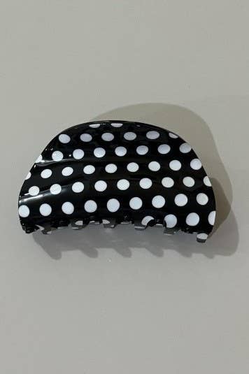 Crescent Polka Dot Hair Claw Clip