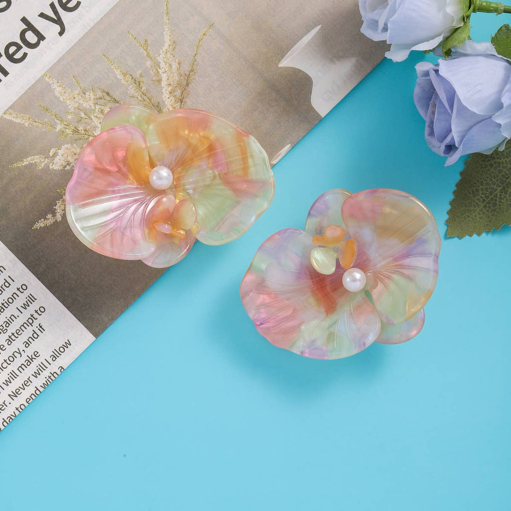 Mini Pastel Orchid Flower Hair Clip