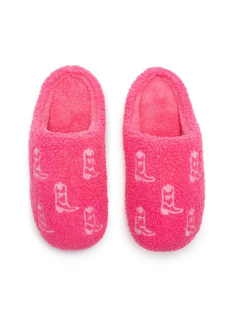 Pink Cowgirl Boots Home Slippers