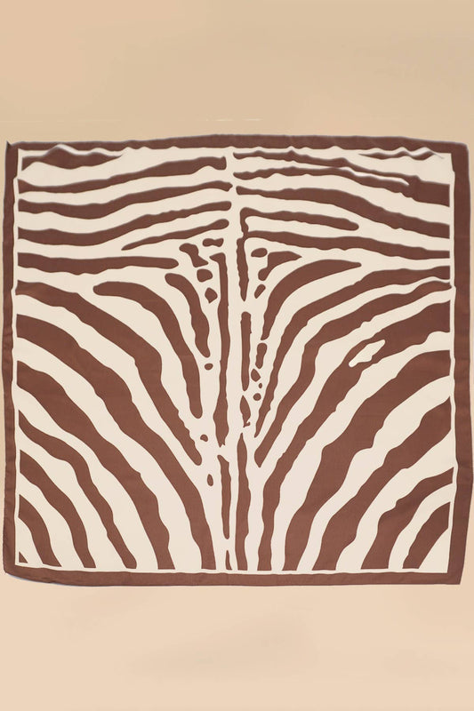 Extra Large Vintage-Inspired Zebra Print Bandana Scarf