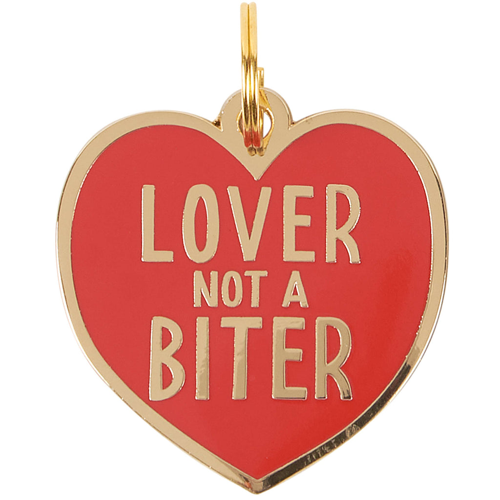 "Lover, Not A Biter" Collar Charm
