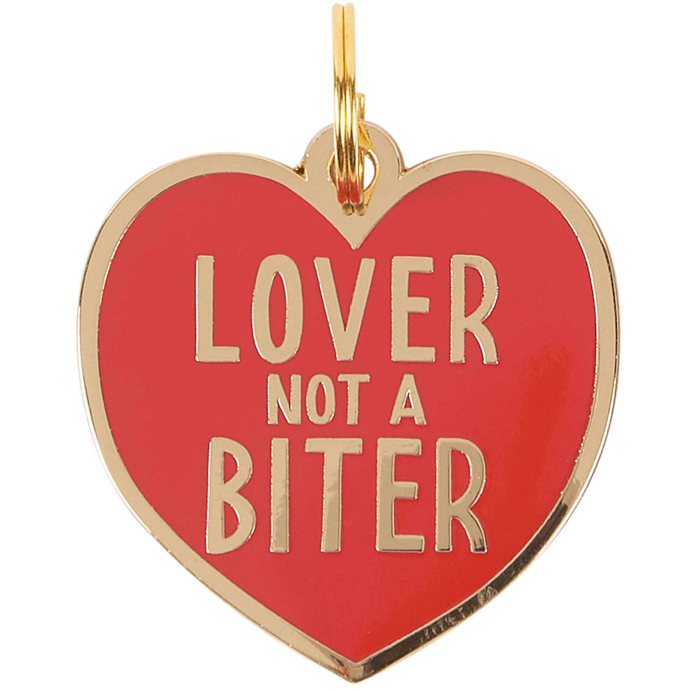 "Lover, Not A Biter" Collar Charm