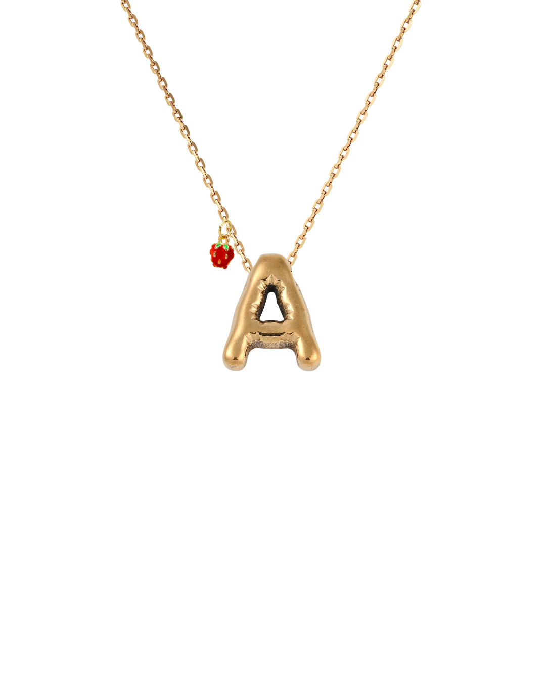 Gold Bubble Letter Charm Necklace | Personalized Initial Jewelry