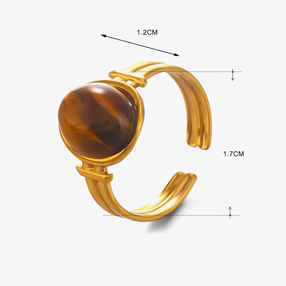18K Stainless Steel Stone Ring