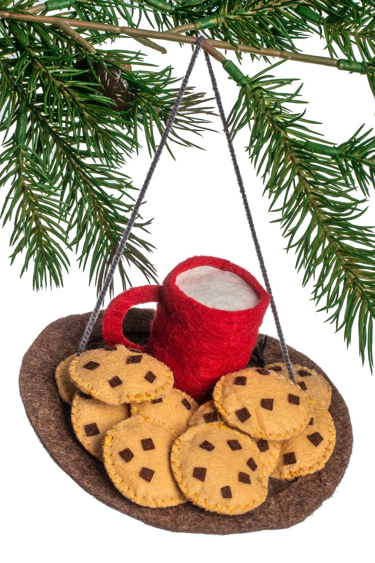 Handmade Milk and Cookies Ornament