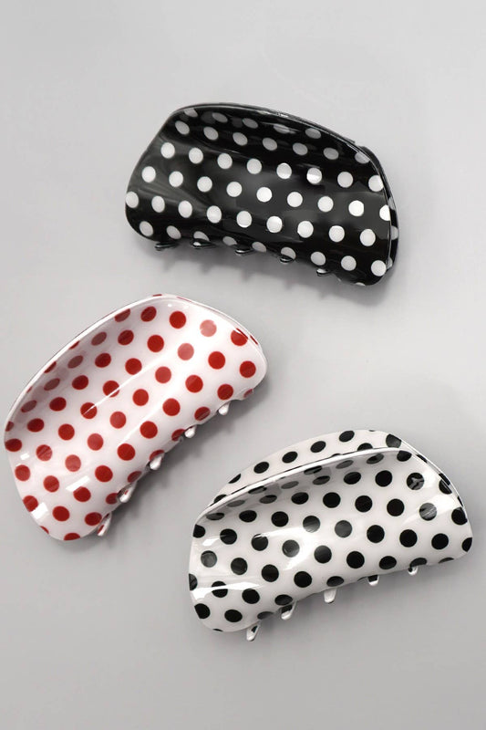 Crescent Polka Dot Hair Claw Clip
