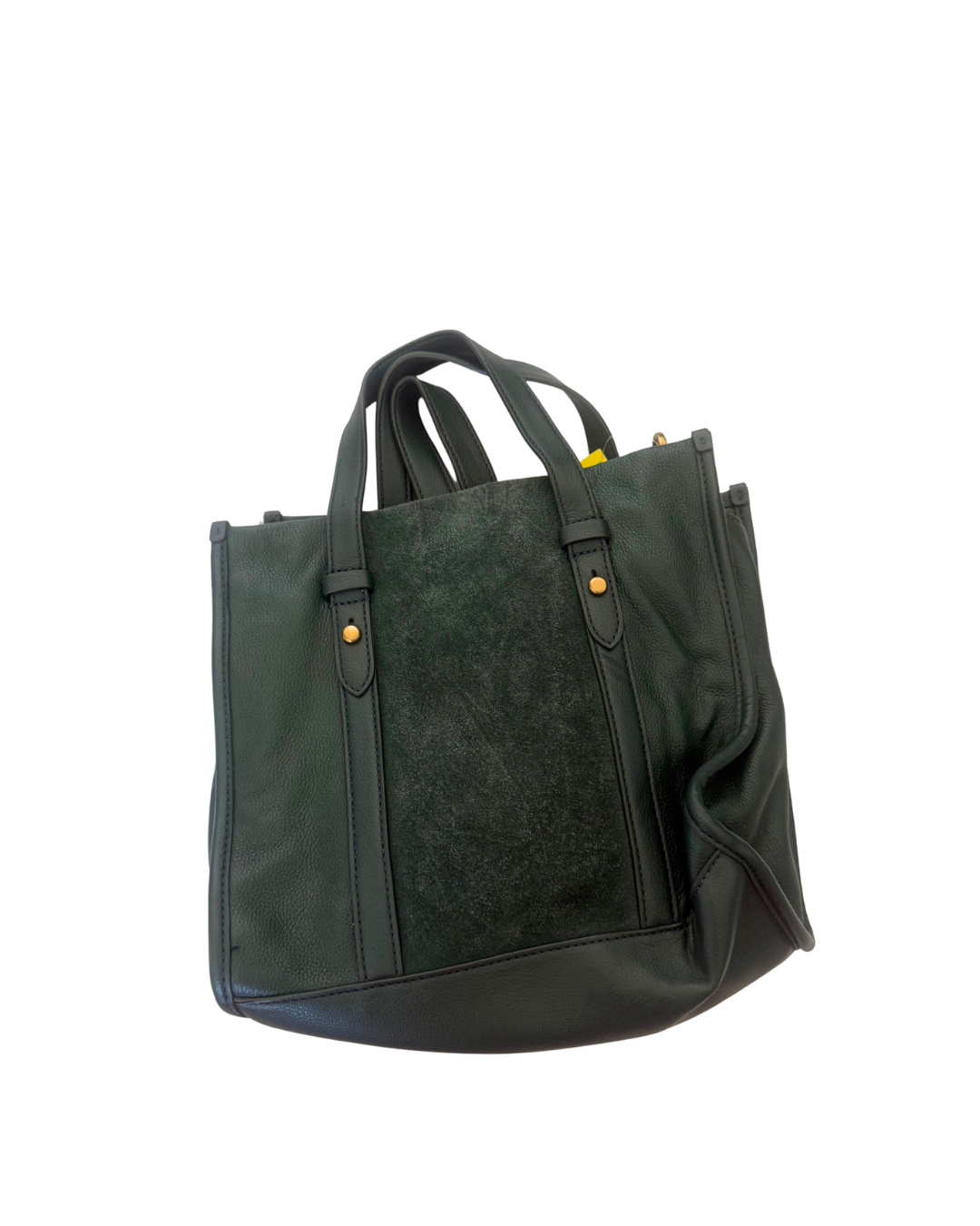 Fossil Dark Green Leather & Suede Convertible Tote Crossbody Bag