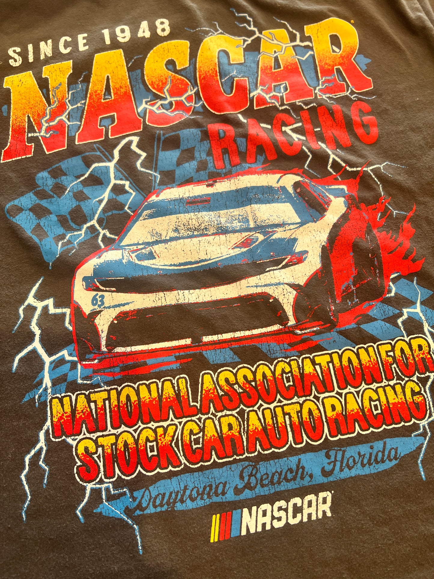 Y2K NASCAR Daytona Beach Racing Graphic T-Shirt