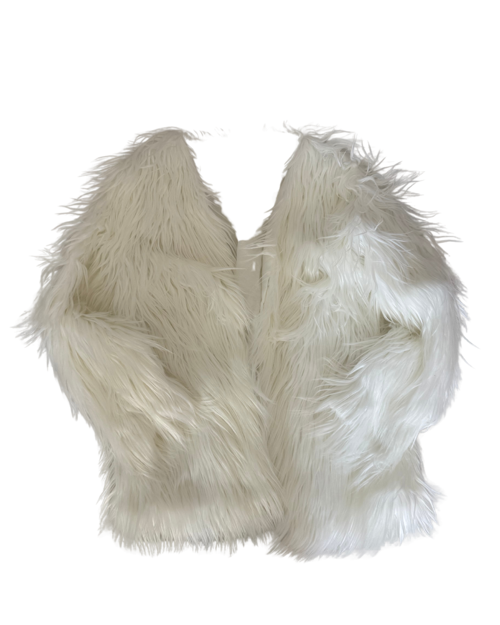 Y2K White Faux Fur Shaggy Jacket – Oversized Bratz-Inspired Coat