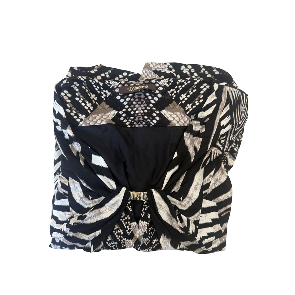Rare Vintage Roberto Cavalli Zebra & Python Print Top – Size 42 / US Medium