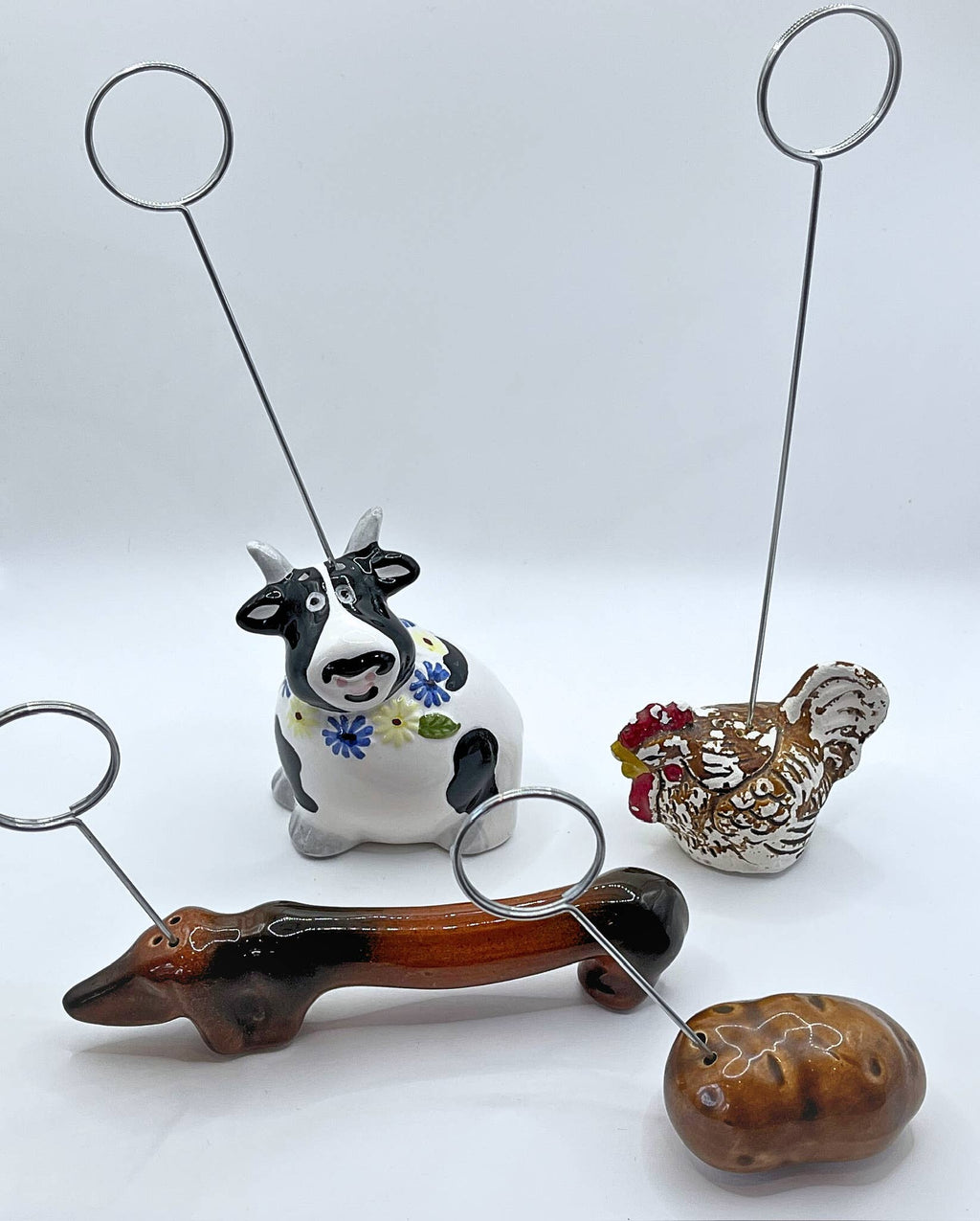 Mystery Vintage Salt + Pepper Shaker Photo Holder Clip