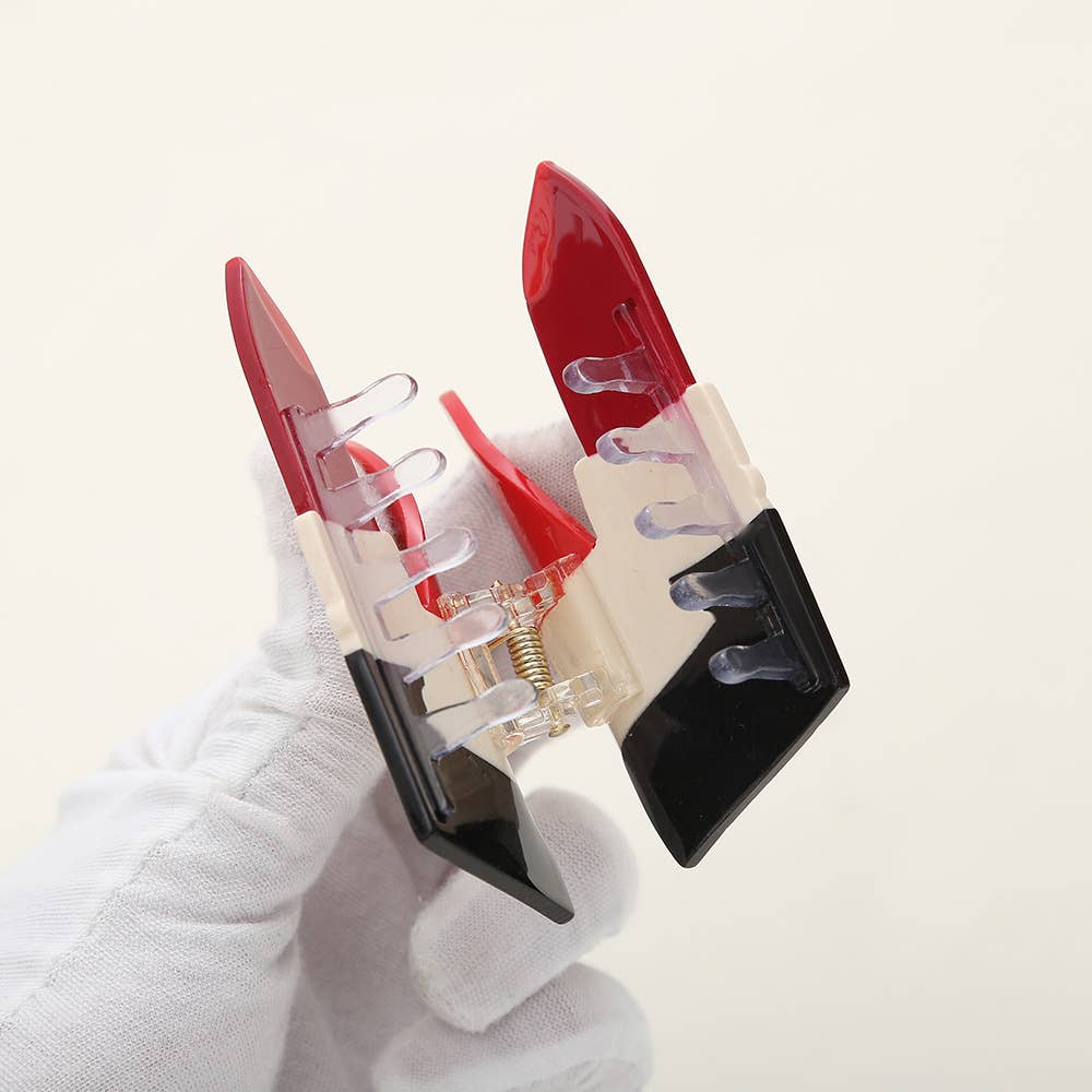 Chic Lipstick Hair Claw Clip