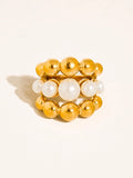 18K Gold Non-Tarnish Bubble Stacked Statement Ring