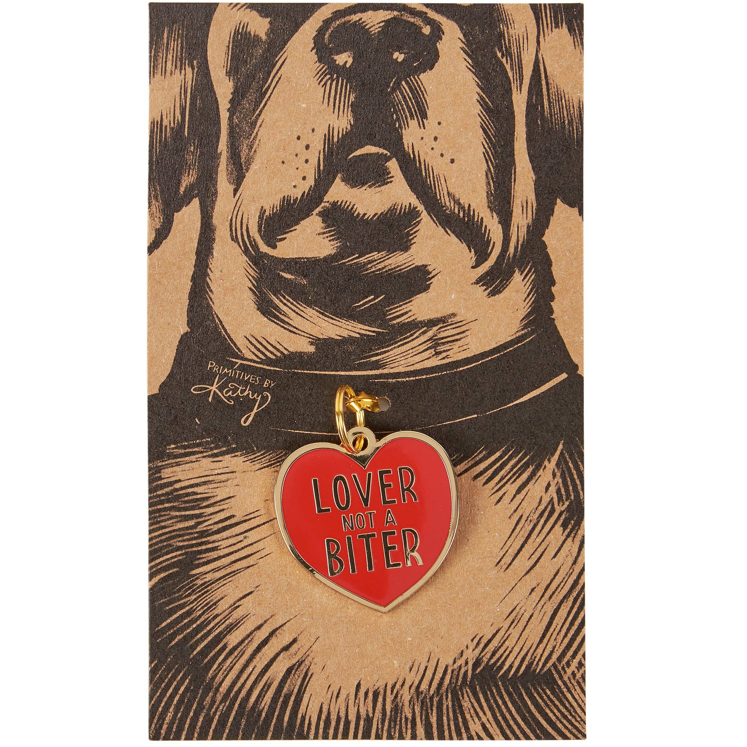 "Lover, Not A Biter" Collar Charm