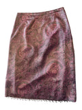 Y2K Ann Taylor LOFT Paisley Beaded Fringe Midi Skirt