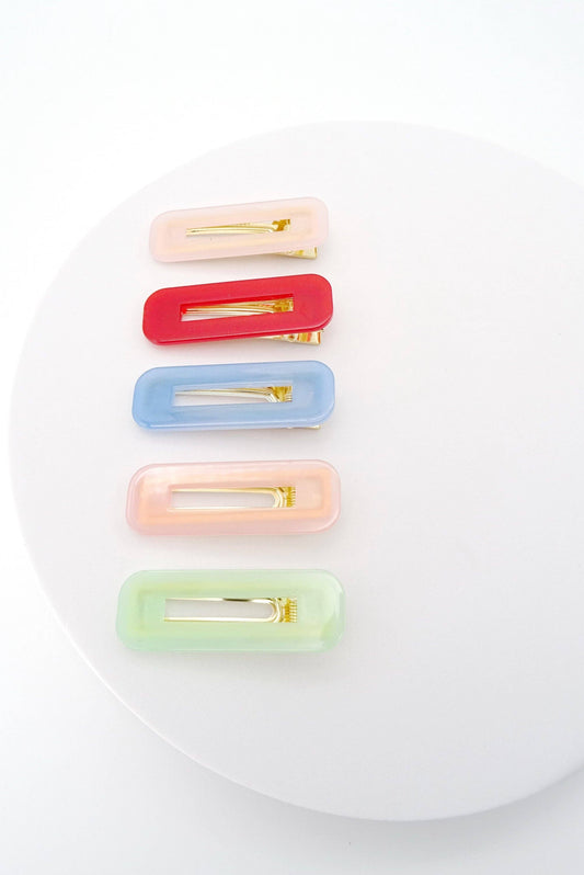 Rectangle Lucite Acrylic Hair Clips