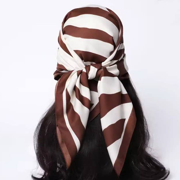 Extra Large Vintage-Inspired Zebra Print Bandana Scarf