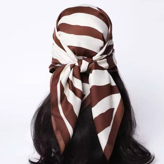 Extra Large Vintage-Inspired Zebra Print Bandana Scarf