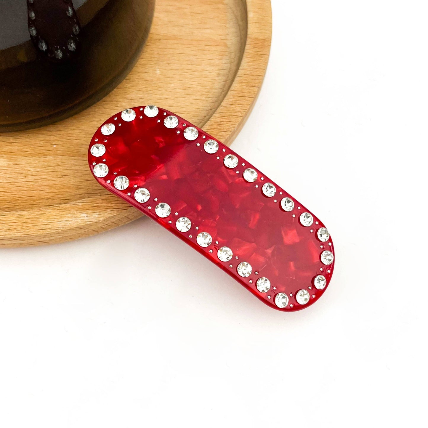 Rhinestone Oval Barrette Hair Clip
