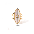 18K Gold-plated Stainless Steel Inlaid Opal Stone Ring