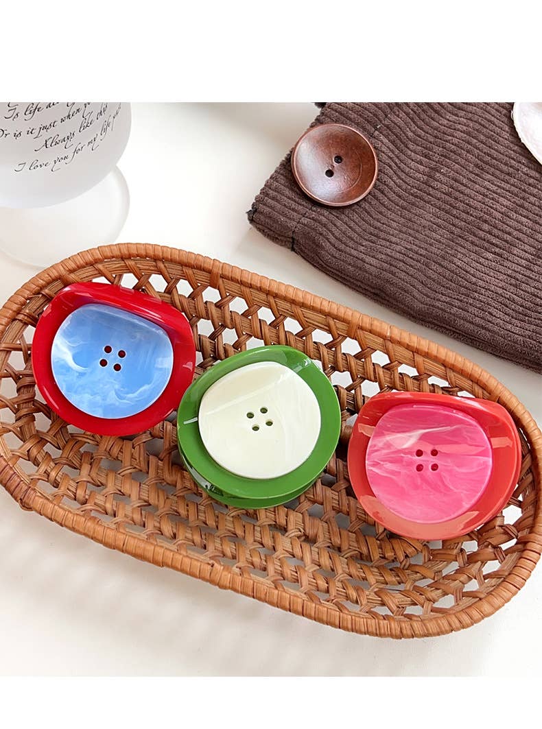 Oversized Button Hair Claw Clip