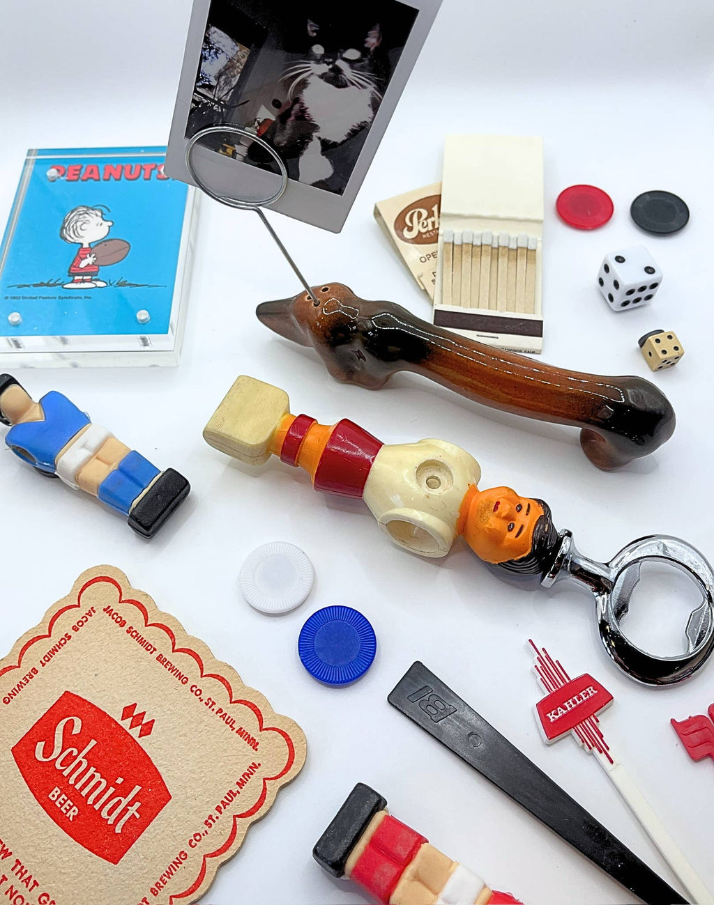 Mystery Vintage Salt + Pepper Shaker Photo Holder Clip
