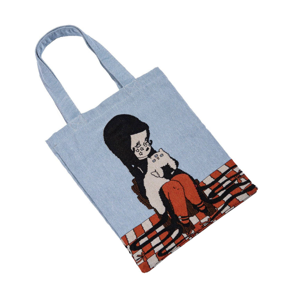 Valfre "Love Cats Blanco" Woven Tote