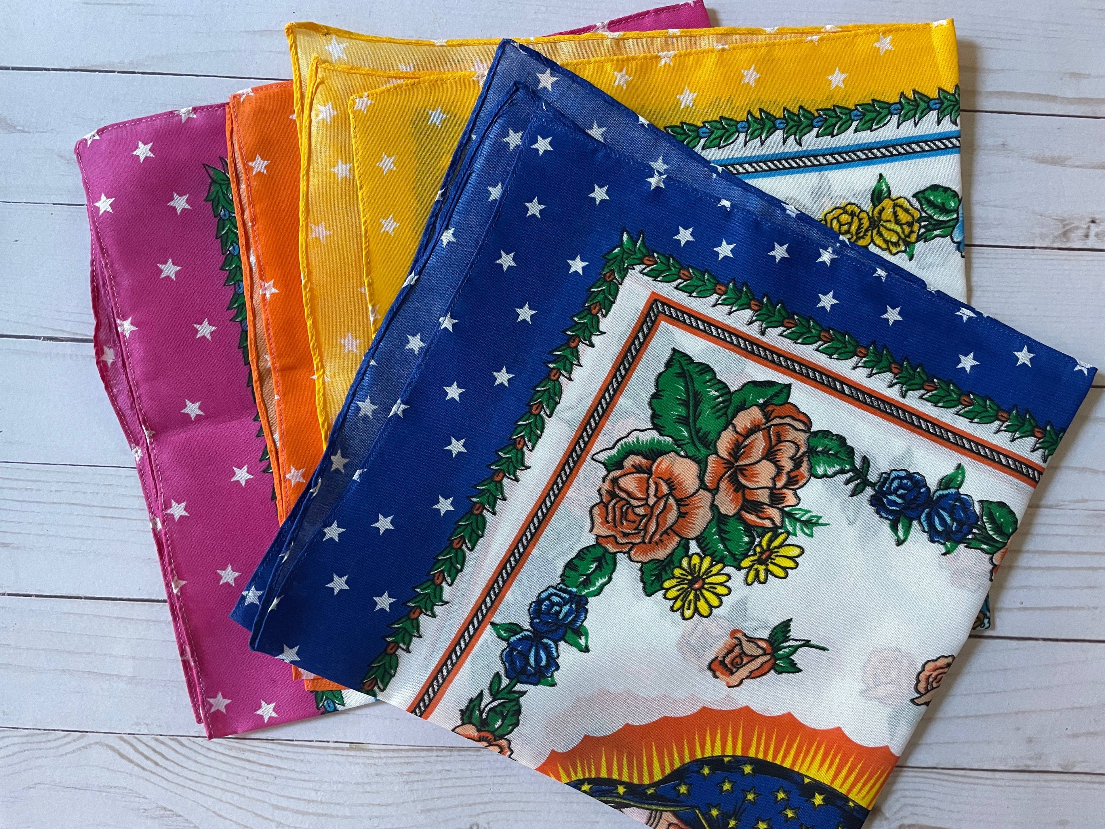Virgen de Guadalupe Colorful "Paliacate" Scarf Bandana