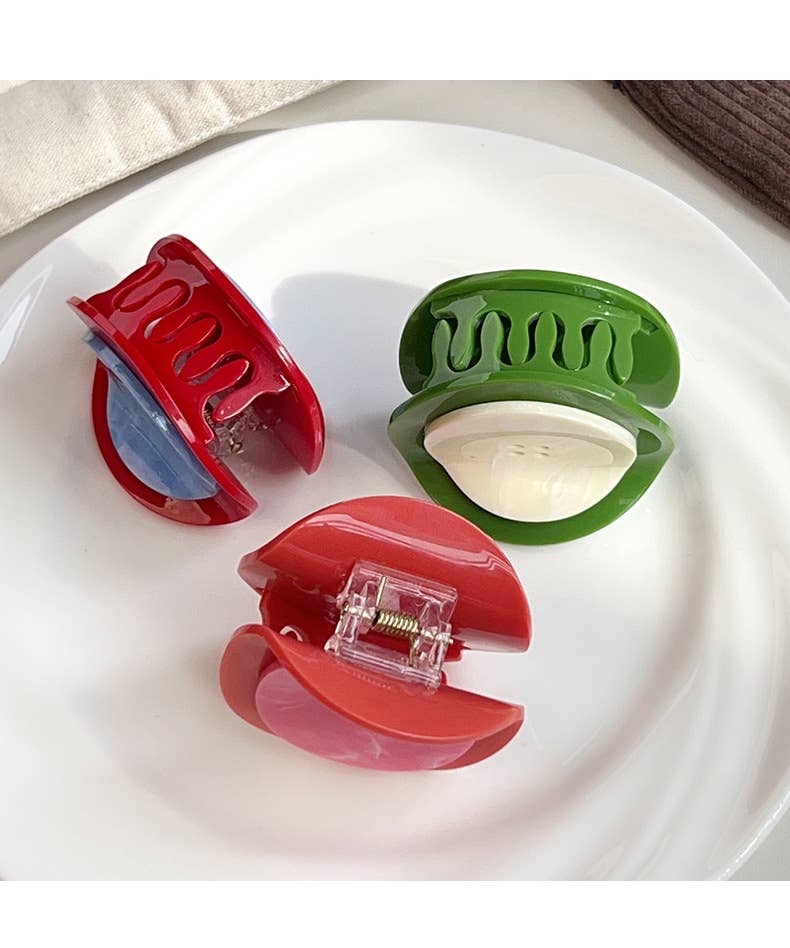 Oversized Button Hair Claw Clip