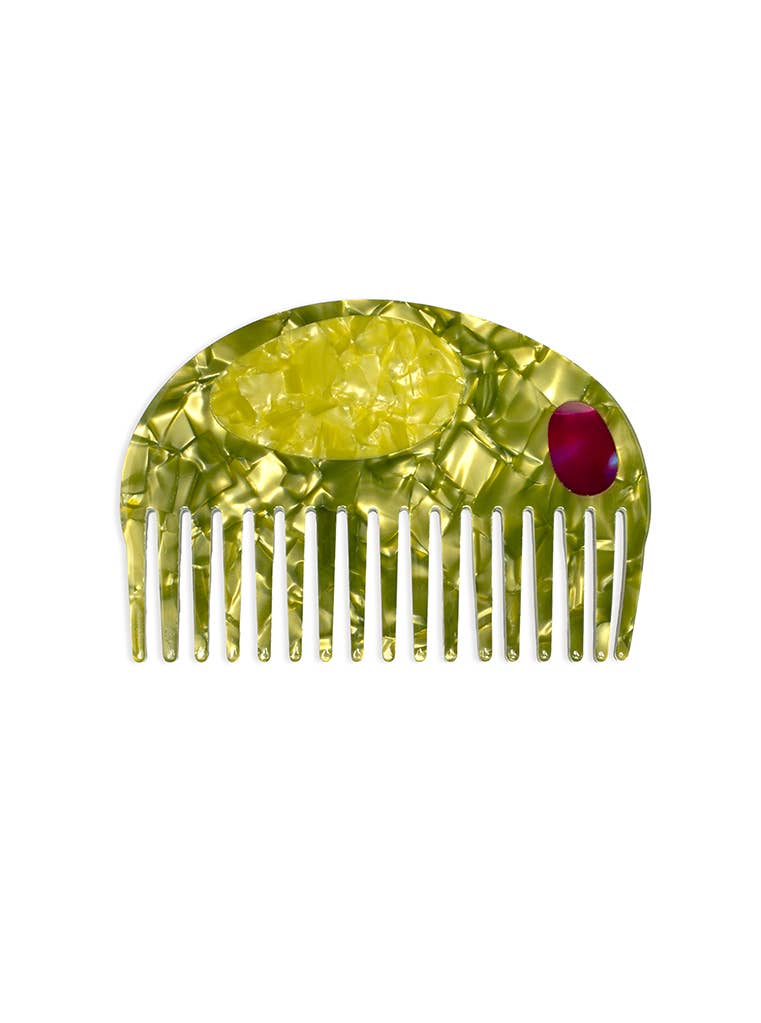 Wide-Tooth Martini Olive Mini Hair Comb