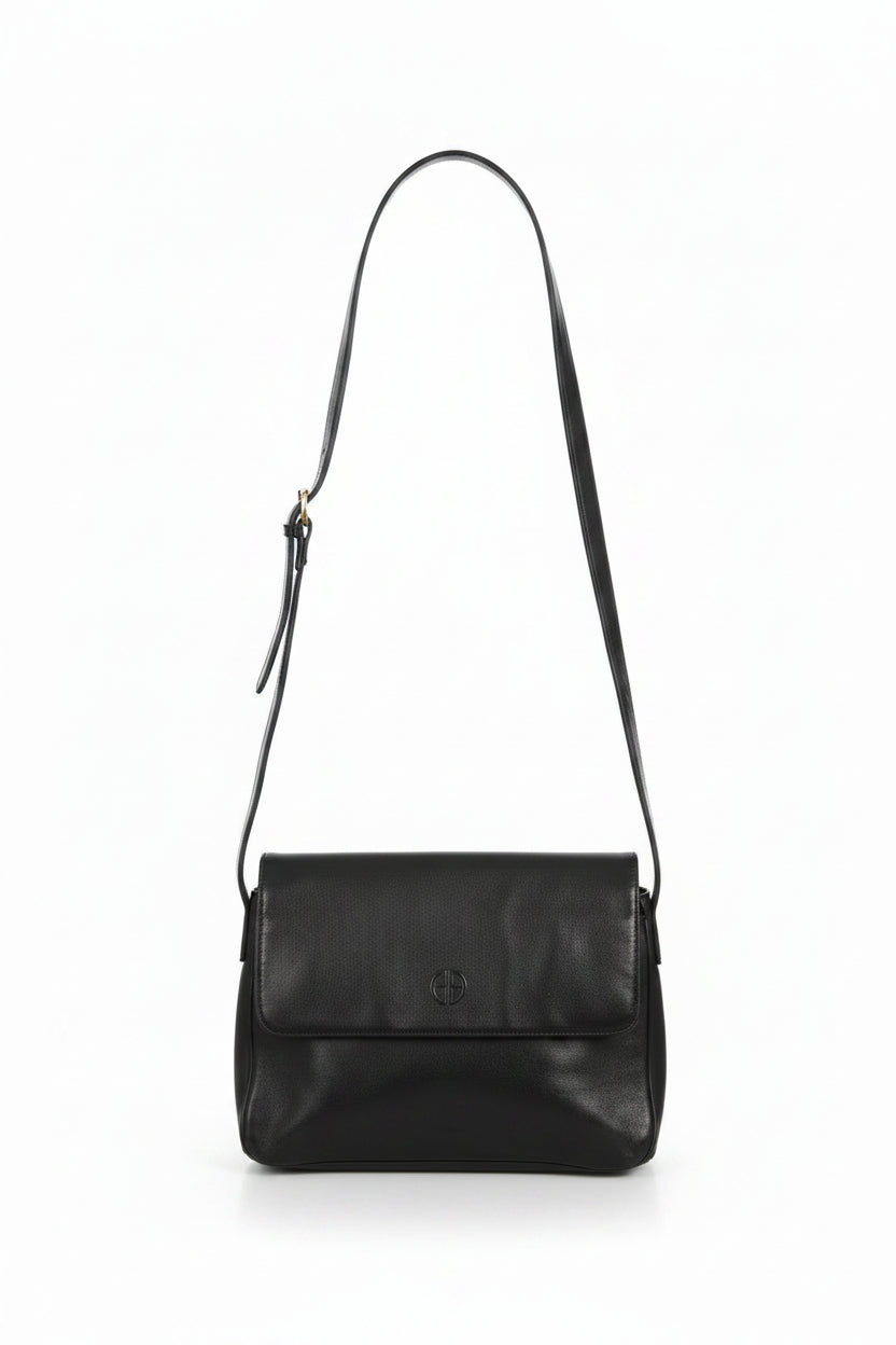 Gianni Bernini Black Leather Crossbody